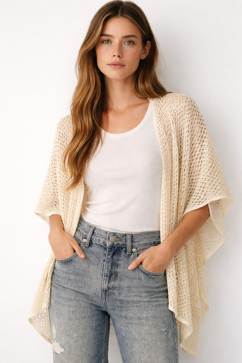 Poncho Violeta - Beige 