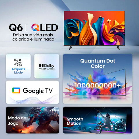 SMART TV HISENSE 55” UHD 4K QLED Google TV 55Q6NQ N/A