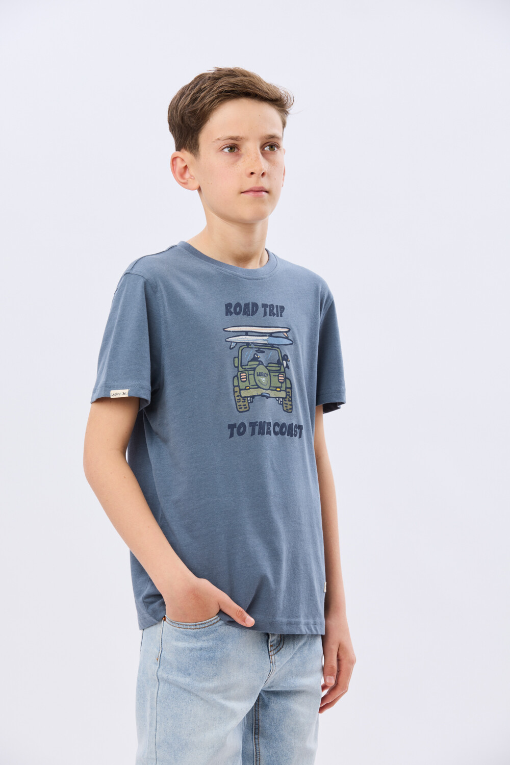 REMERA ESTAMPADA DE ALGODÓN Piedra