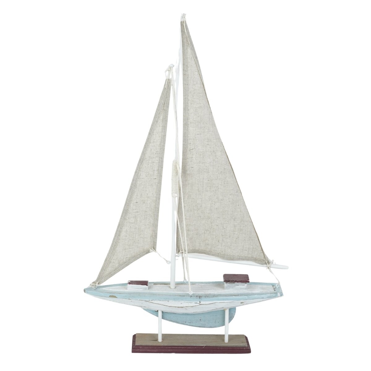 Adorno velero de madera vintage 