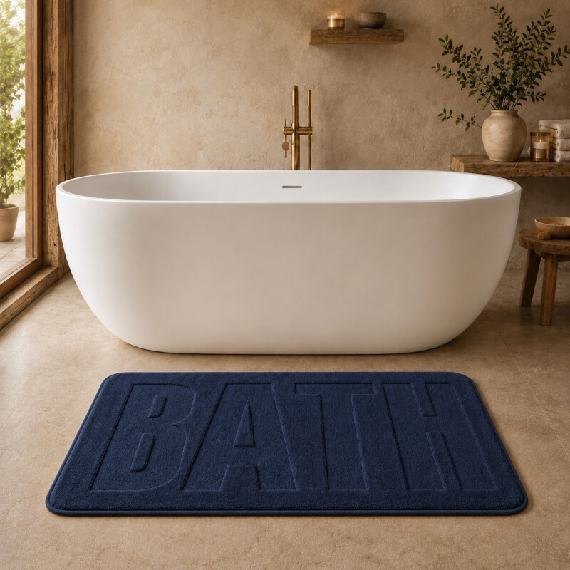 Alfombra de Baño Soft con Relieve 50x70cm Azul