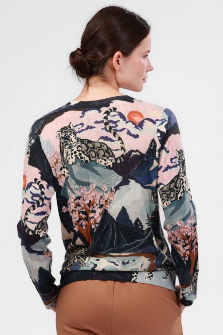 Pre Venta - Sweater Snow Leopard Blue Pre Venta - Sweater Snow Leopard Blue