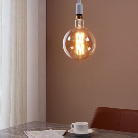 Lámpara LED globo ámbar G200 E27 8W cálida Dimm EG5334
