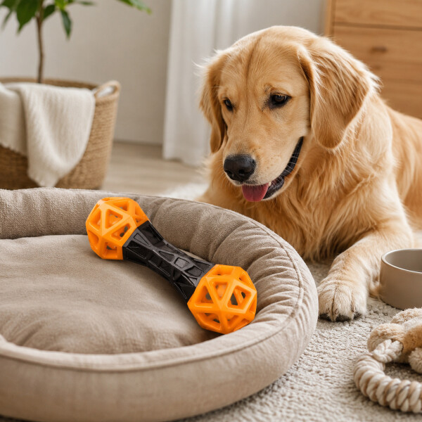 Juguete Morder Perros Gatos Limpieza Dental Golosinas Premio Color Negro Naranja