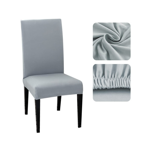 Funda Cubre Sillas Universal Comedor Elastizada Lavable X2 Variante Color Gris