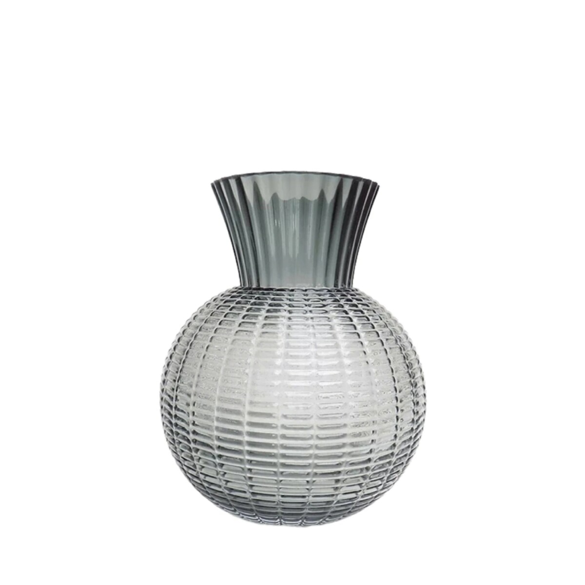 FLORERO VIDRIO 20x9x18CM BOLA HUMO 
