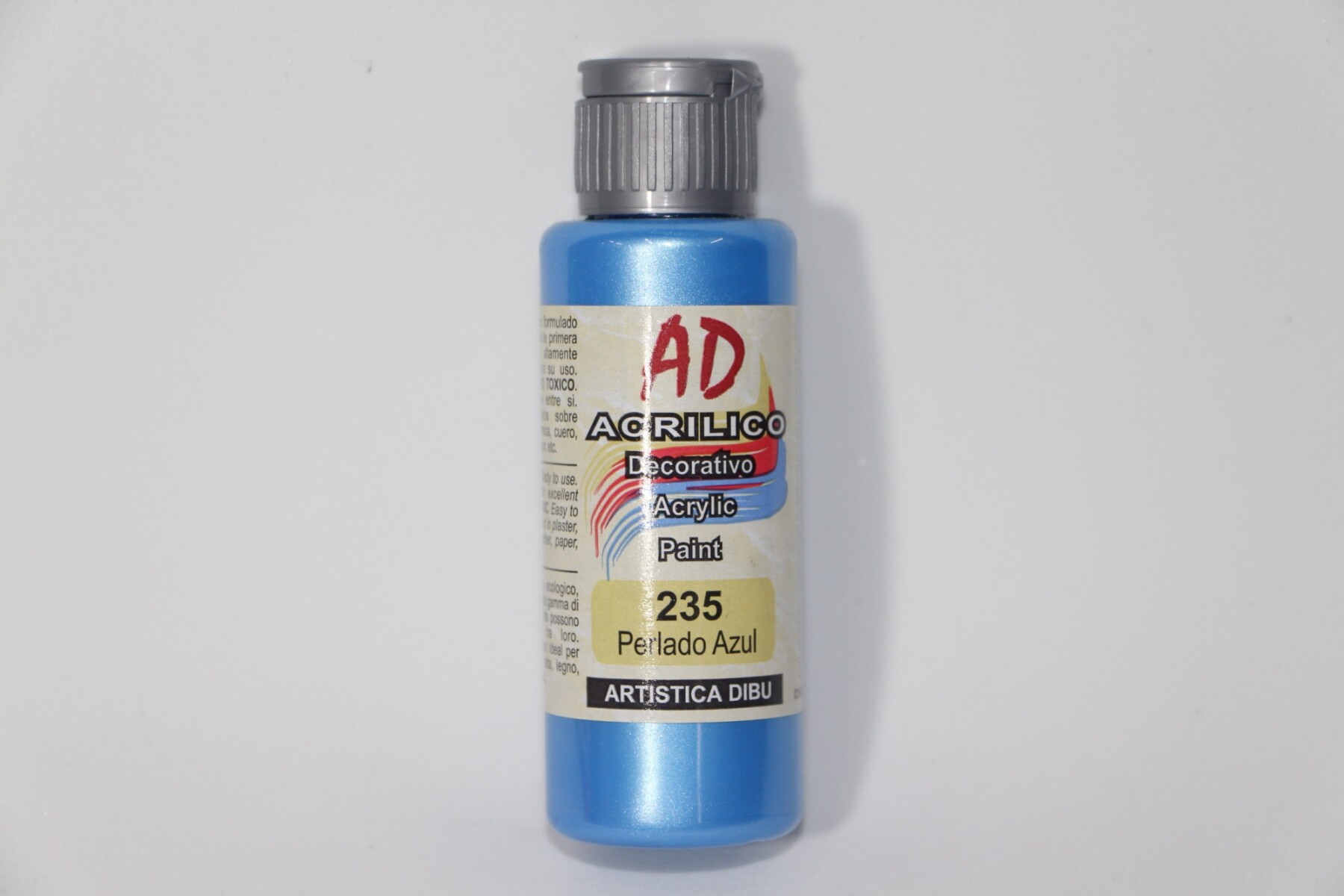 PINTURA ACRILICA ARTISTICA DIBU 60 ML. DIFERENTES COLORES - COLOR PERLADO AZUL 235 