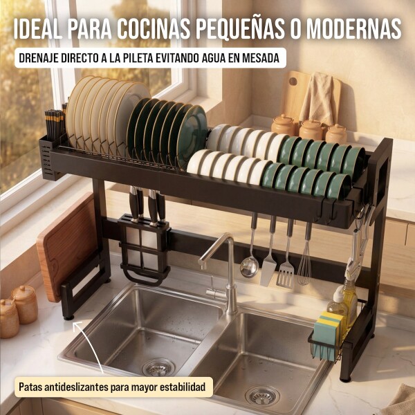 Escurridor De Platos Ajustable Extensible 62 A 92 Cm Acero Negro Para Vajilla Imback Escurridor De Platos Ajustable Extensible 62 A 92 Cm Acero Negro Para Vajilla Imback