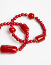 Pulseras Elásticas Sets Acrilico Set De Pulseras Elásticas - Rojo Medio