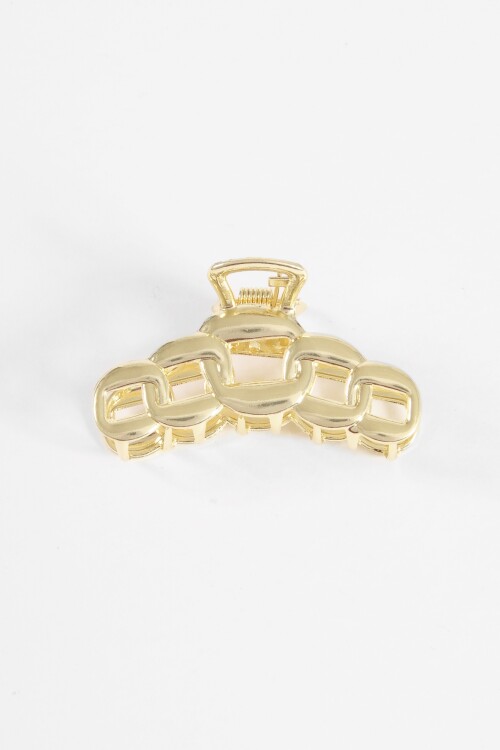 Broche cadena metálico dorado