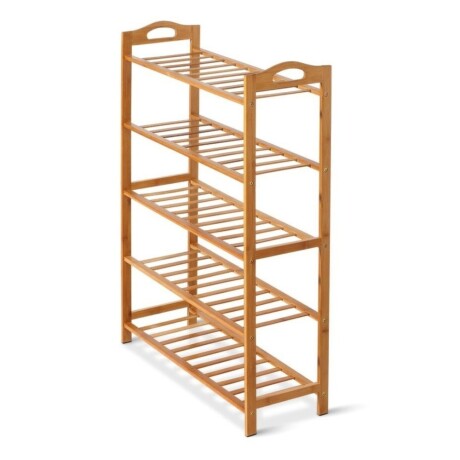 Zapatera Rack Organizador Multifunción de Bamboo 5 Estantes Marrón Claro