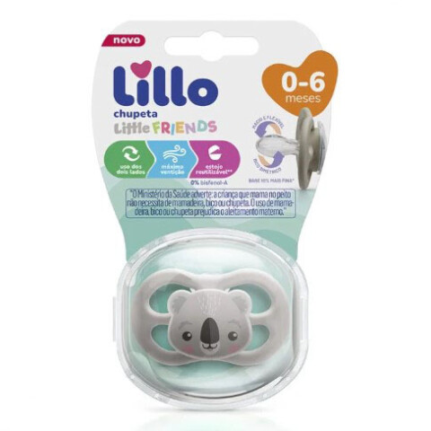 Lillo chupete Little Friends Gris Koala 0-6 m
