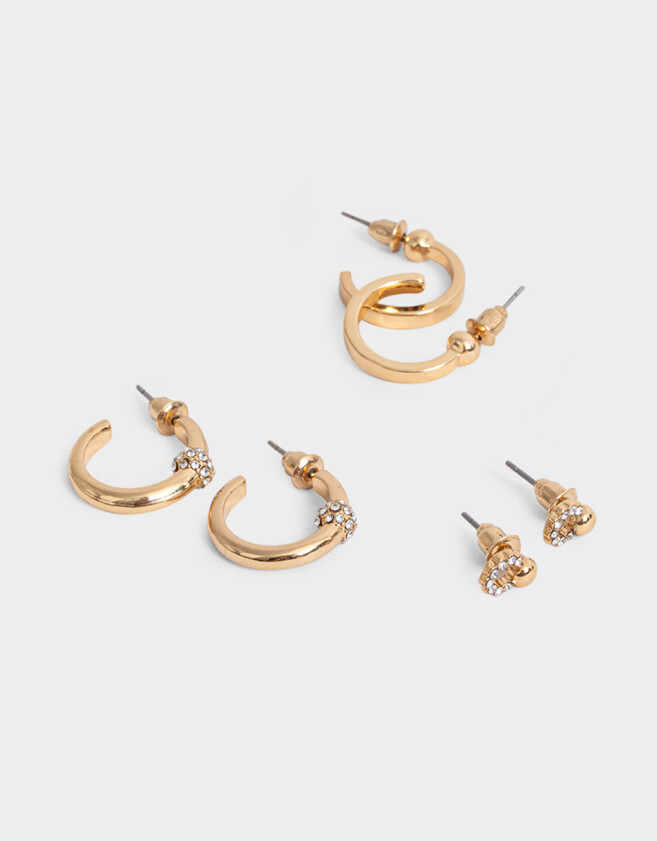 Aros Sets Bañada en Oro Set De Aros Bañado En Oro - Dorado