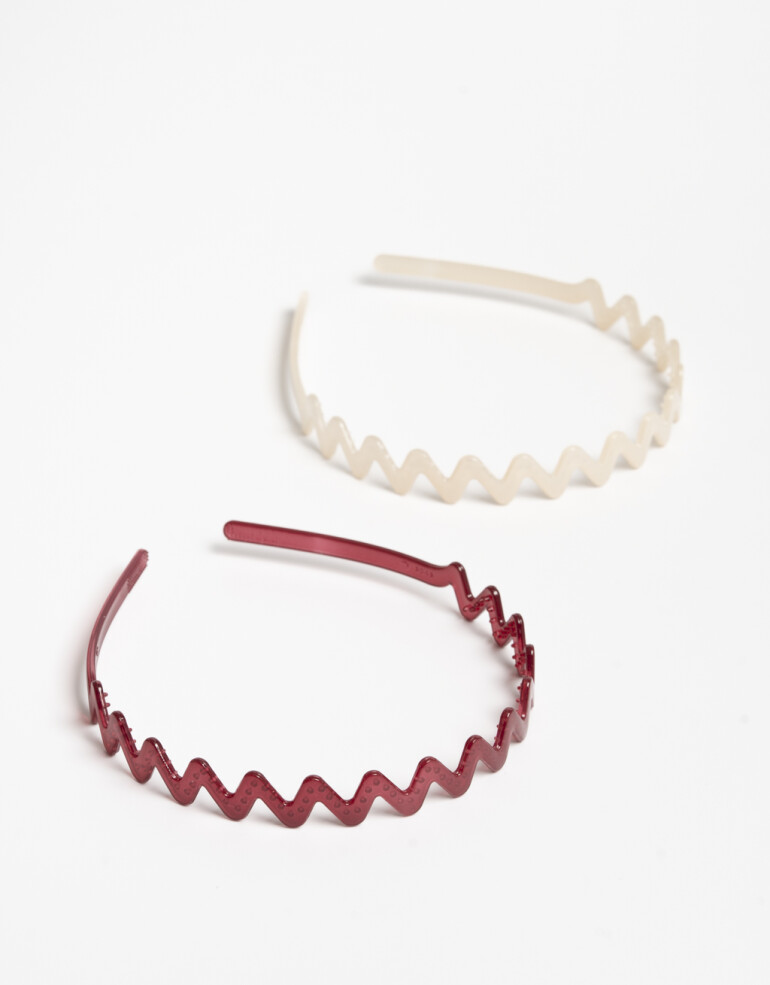 Vinchas Sets Acrilico Set De Vinchas Wavy - Combinacion Bicolor