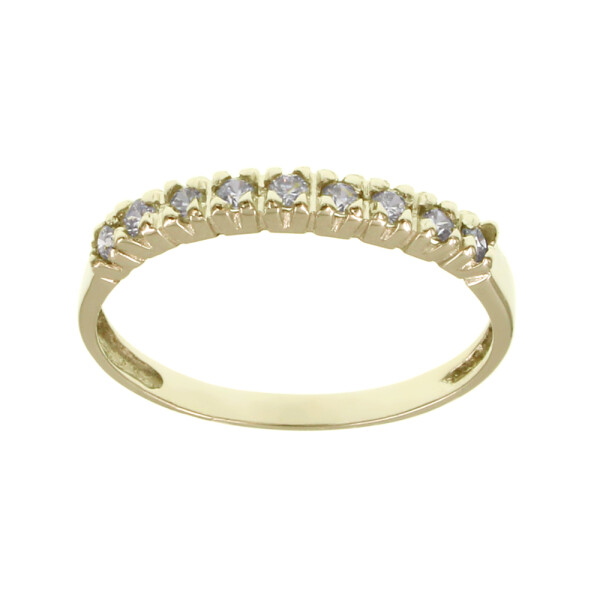 Anillo de compromiso medio sin fin de oro amarillo 18k con cironias Anillo de compromiso medio sin fin de oro amarillo 18k con cironias