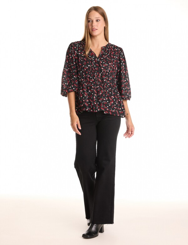Blusa Printed NEGRO/MULTI