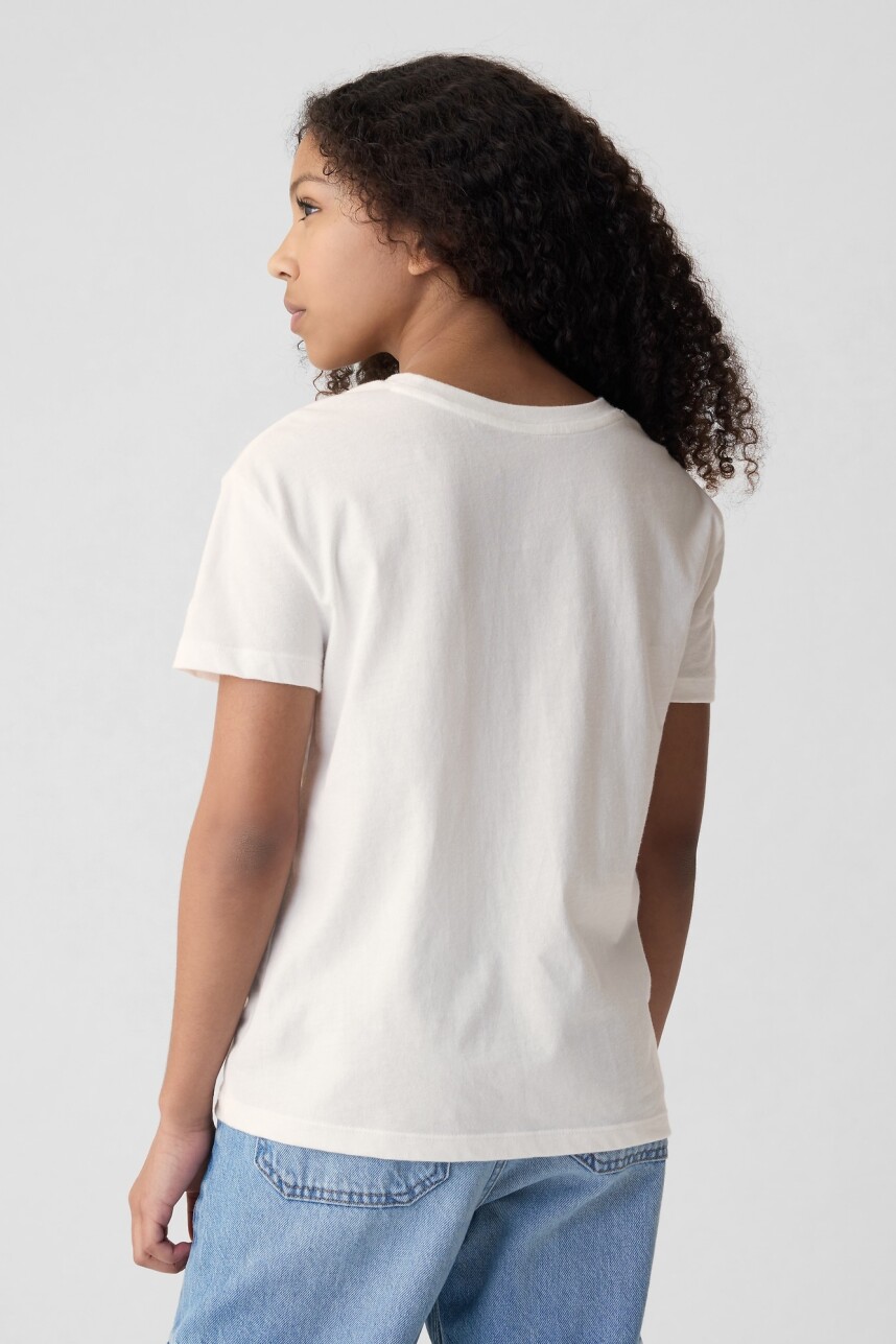 Remera Gráfico Con Lentejuelas Niña New Off White Opt1