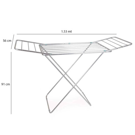 Tender Slim Plegable Alas Extensible 10.9M Ropa Aluminio Mor Plateado