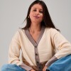 Saco cardigan slowly Beige/black