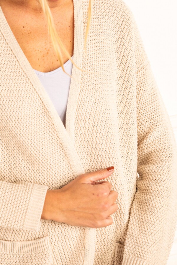 Cardigan Textura Beige Melange