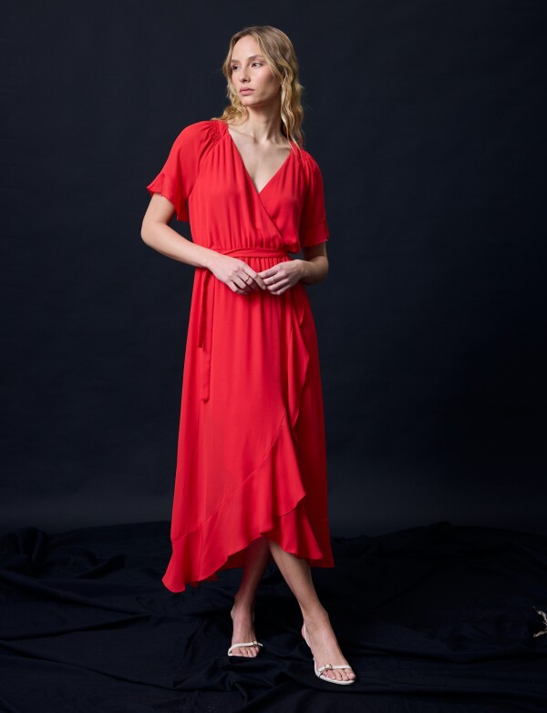 Vestido Maxi Cruzado ROJO