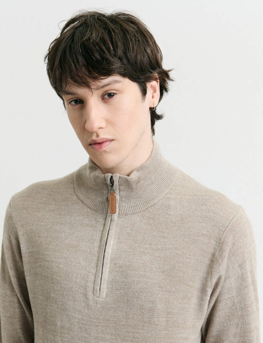 470415 REMERA HARRINGTON LABEL Beige Melange