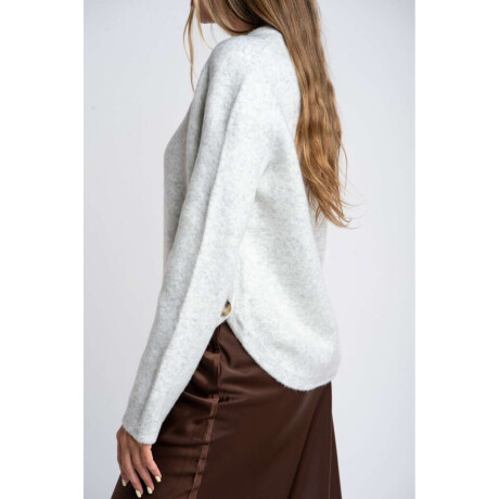 Sweater Botones Gris Melange