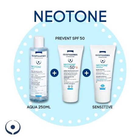 Rutina 2 piel sensible Neotone Aqua 250ml + Prevent Spf 50 + Sensitive Rutina 2 piel sensible Neotone Aqua 250ml + Prevent Spf 50 + Sensitive
