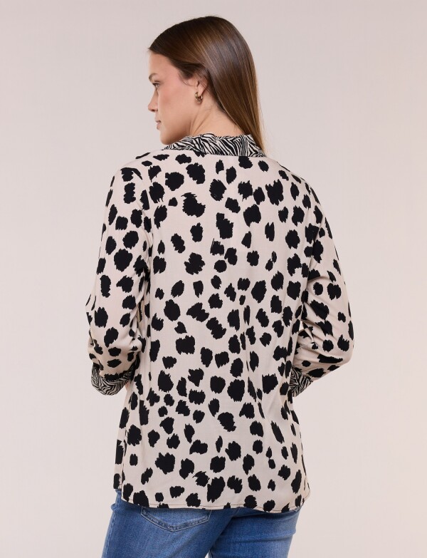 Camisa Estampado Combinado NEGRO/BEIGE