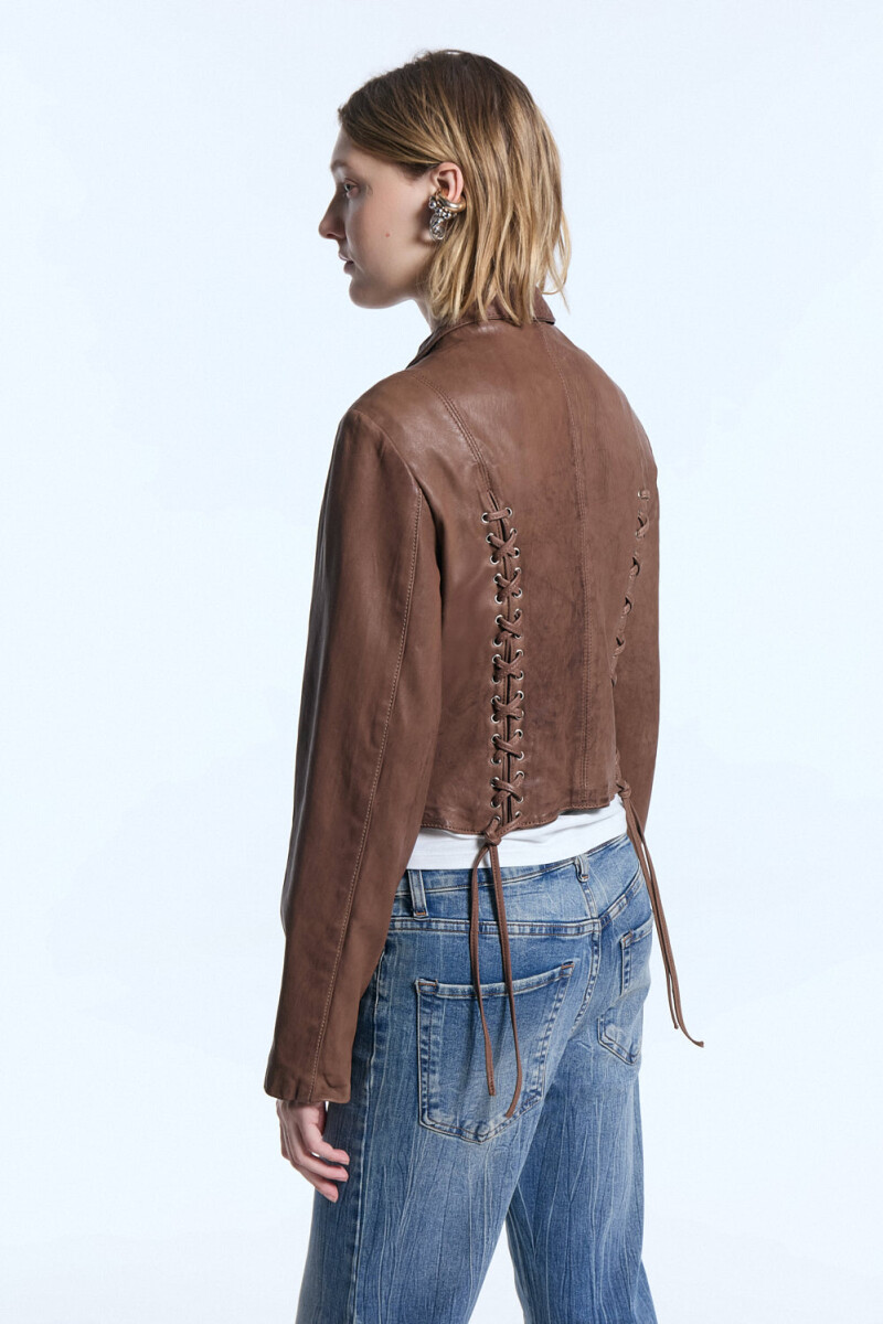 CAMPERA CUERO NYON Marron