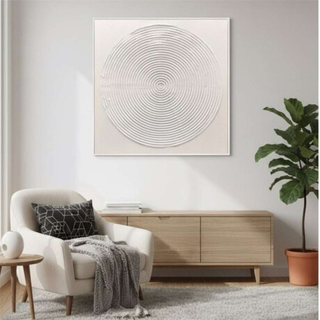 Cuadro Canvas 80X80Cm Marco Pintura Circulo