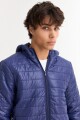 Campera puffer básica con capucha AZUL MARINO