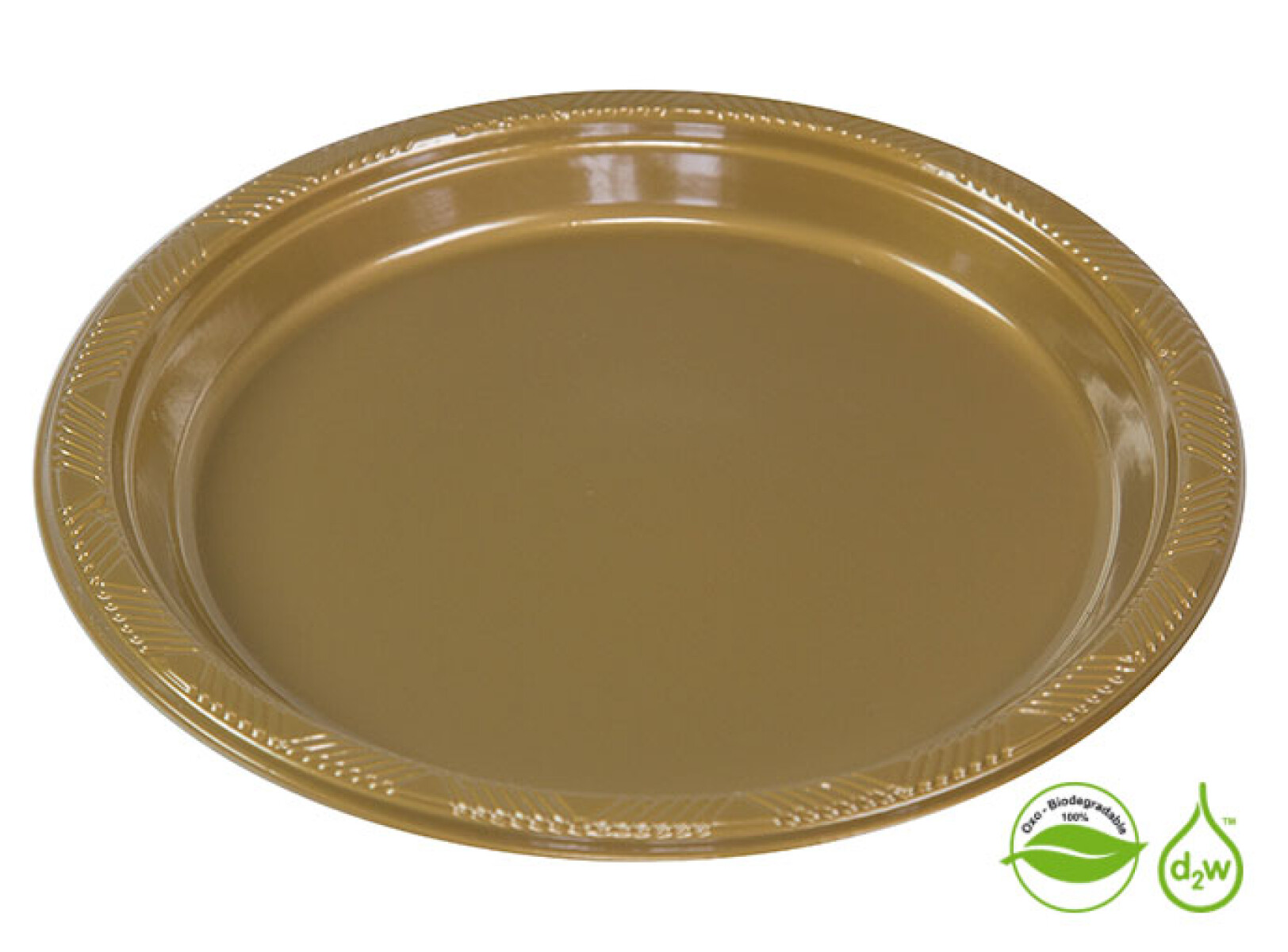 Plato Biodegradable 17cm x10Un - Dorado 