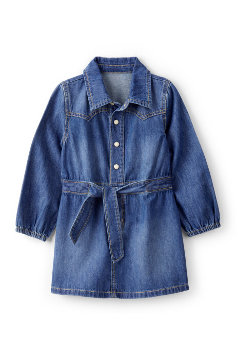 Vestido jean con botones Sin color