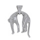Colgante con forma de pantera en oro 18k blanco y brillantes Colgante con forma de pantera en oro 18k blanco y brillantes