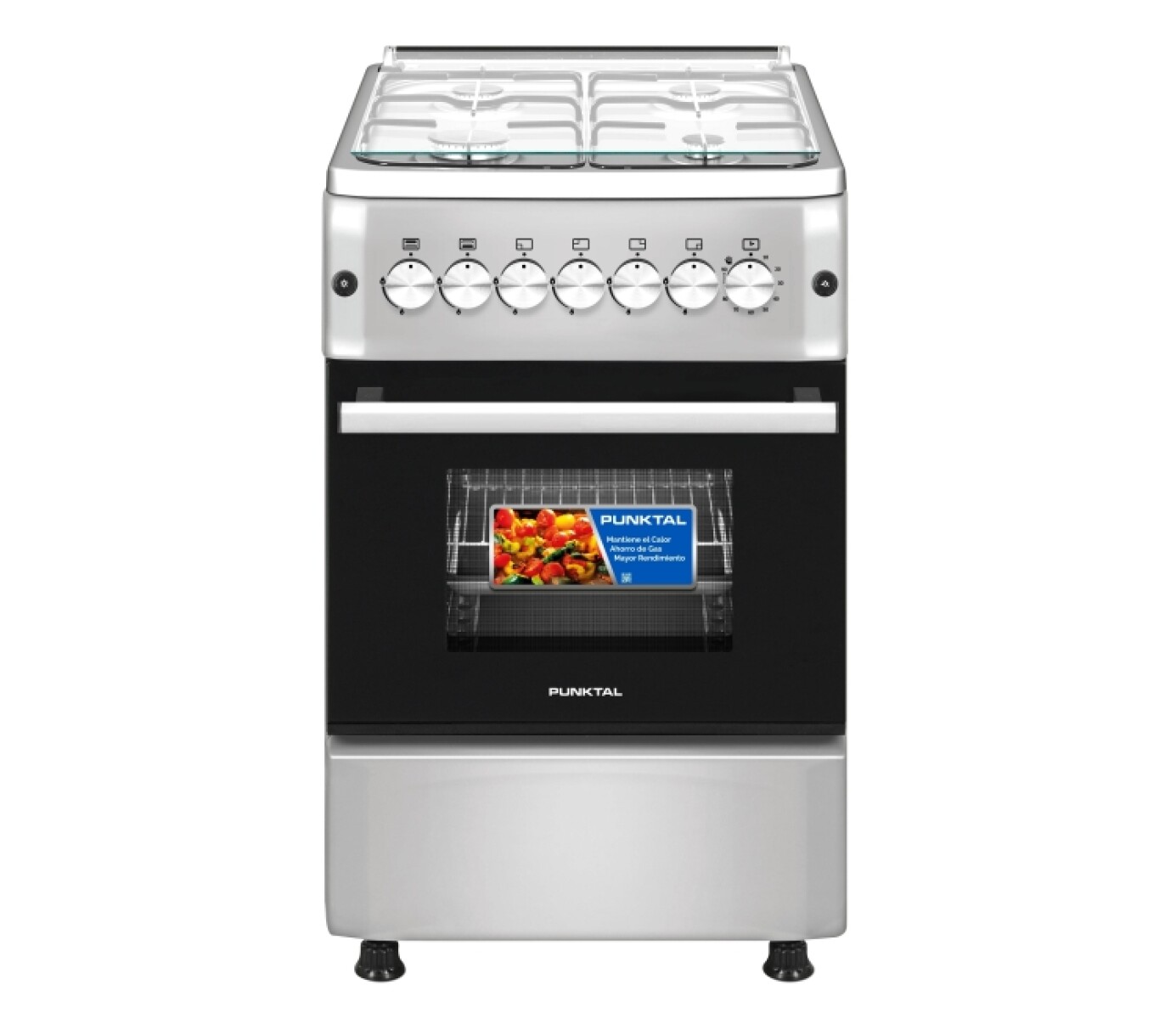 Cocina Gas Punktal Con Grill Inoxidable Pk-1960 