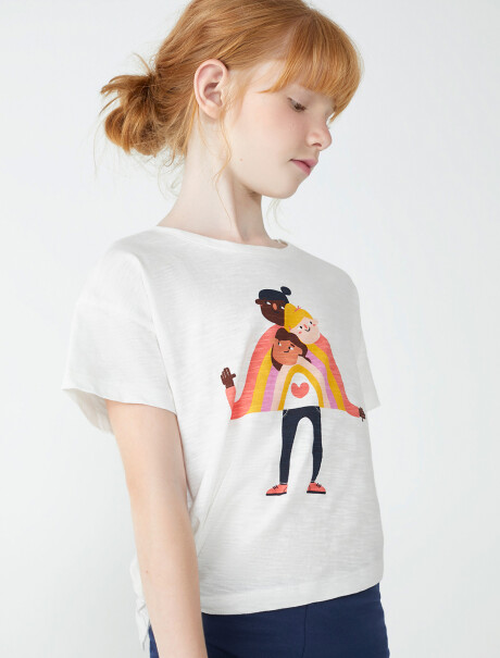 BLUSA INFANTIL ESTAMPADA BEIGE
