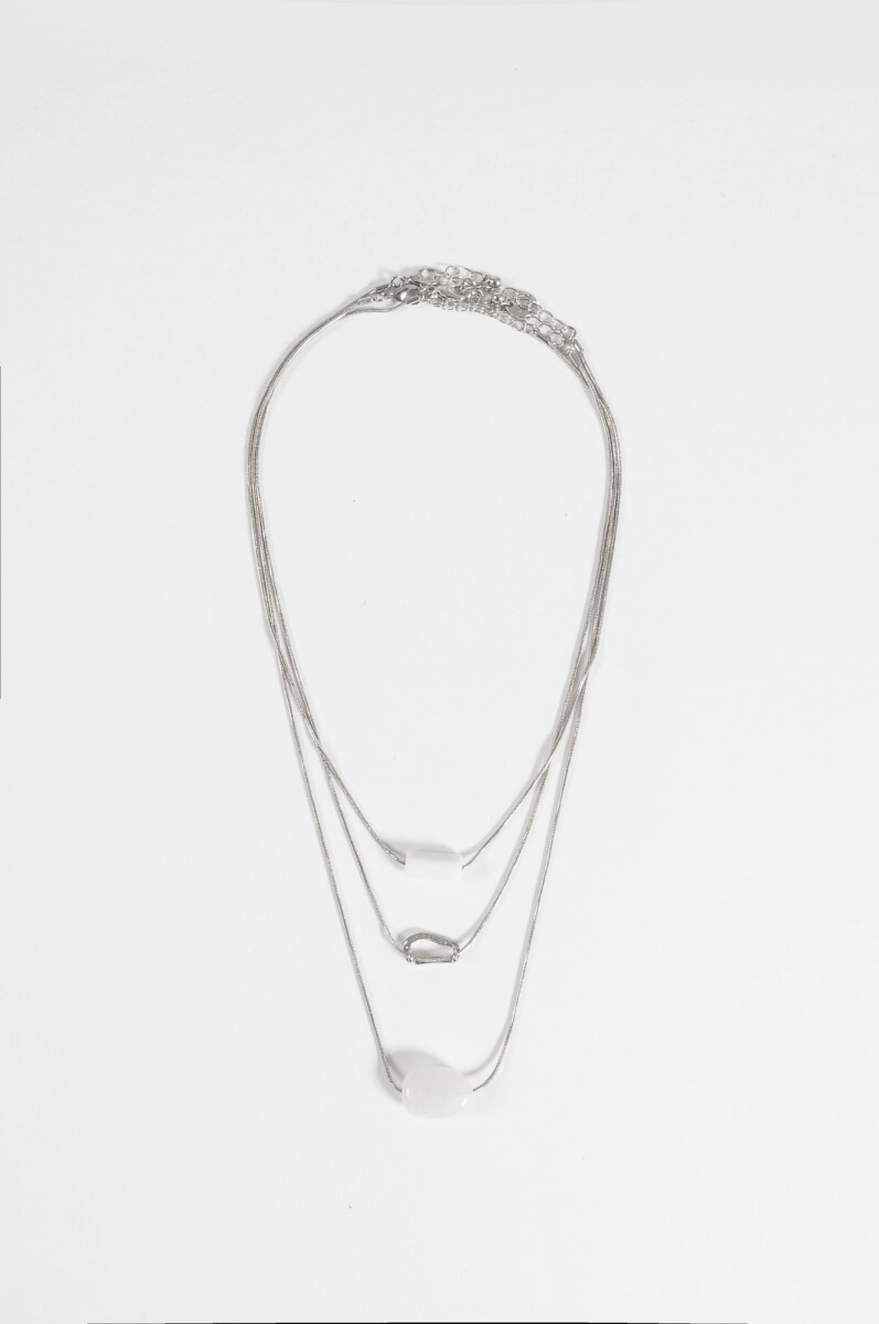 Collar triple - plateado 