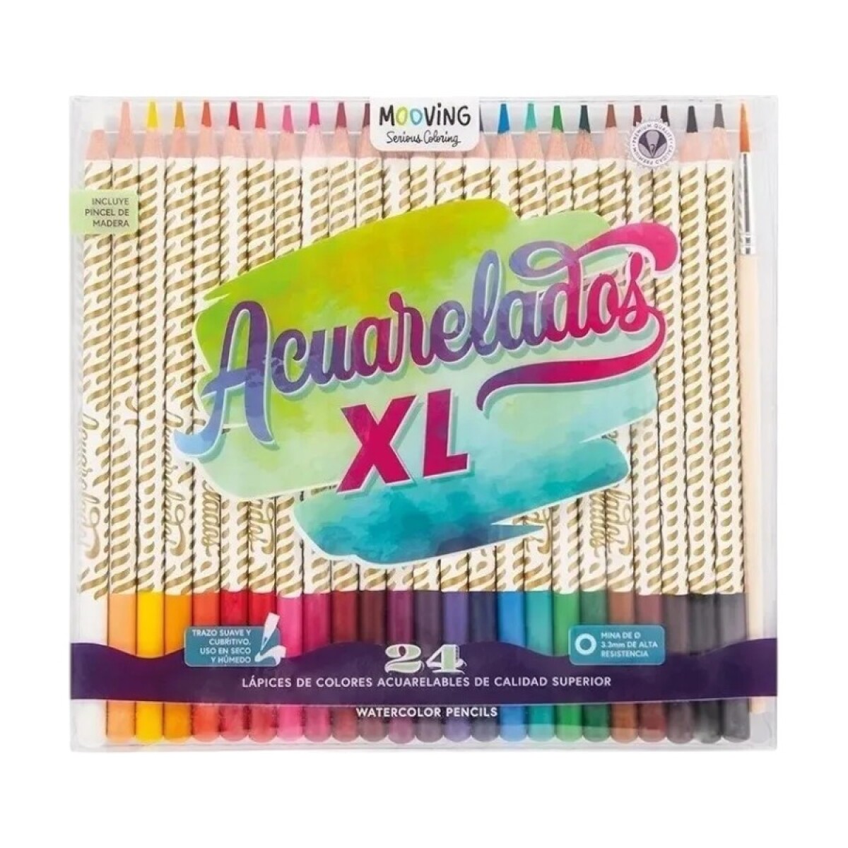Lápices Acuarelables Mooving x24 Colores 
