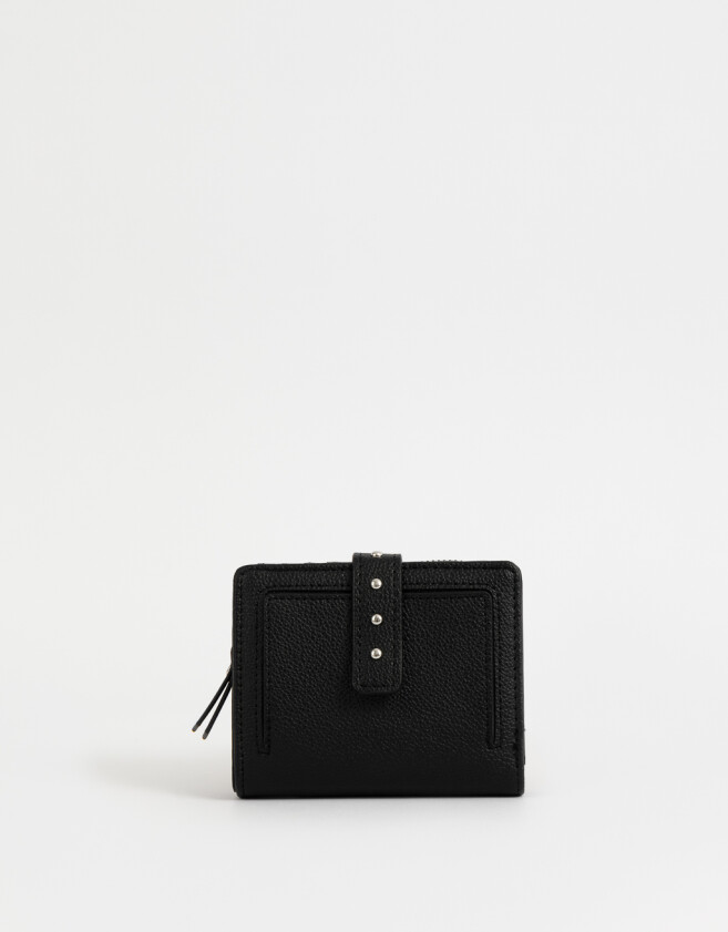 Billetera Boho Billetera Con Snap - Negro