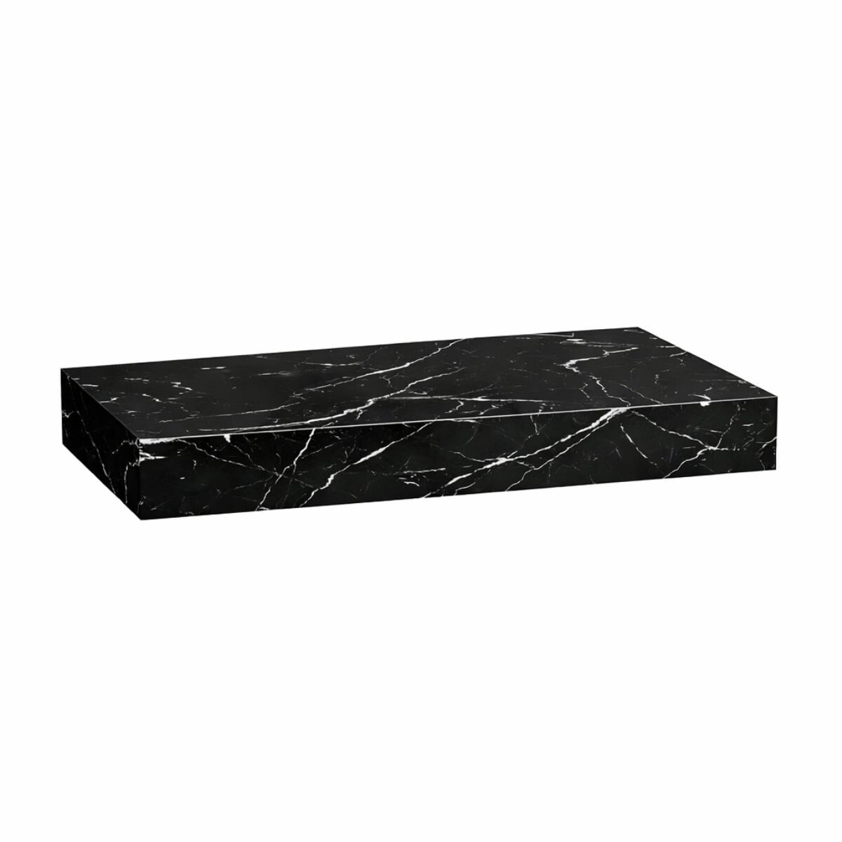 Mueble De Baño Suspendido En Porcelanato Peri Negro Pulido 80 Cm Sin Bacha 