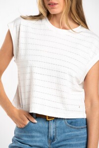 Remera M/corta Texturada Algodón Nacar