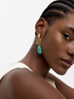 Pendientes Largos Efecto Piedra azul
