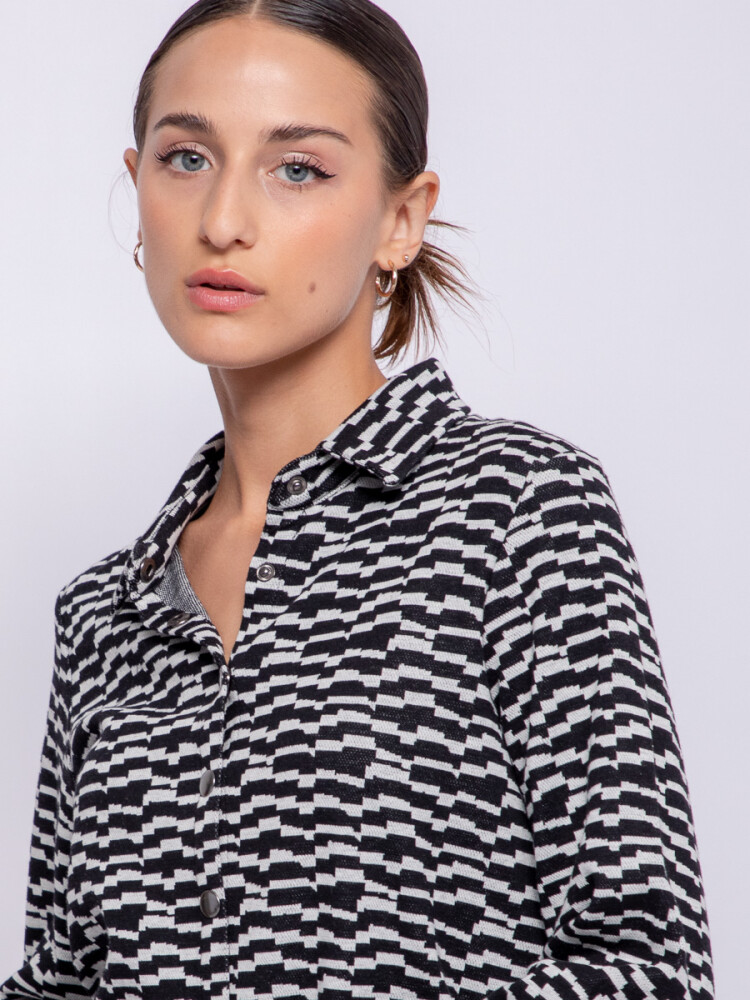 CAMISA ALDANA Negro/Blanco