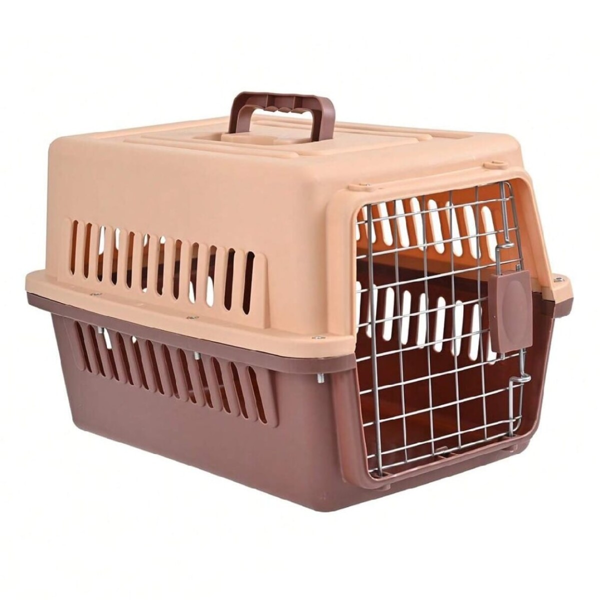 Caja Jaula Canil Transportador Perro Gato Mascotas 48 Cm - Color Variante Marron 