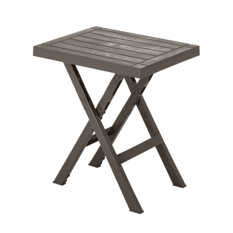 Set Jardín Plegable Plástico Barú Rimax Mesa Rect + 2 Sillas Mocca