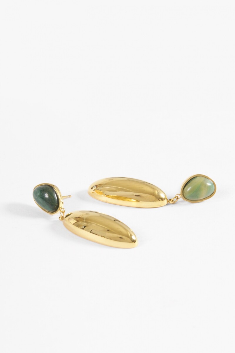 Caravanas de acero con piedra dorado