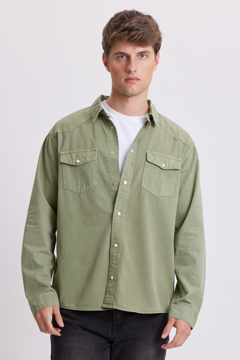 Camisa de jean Verde