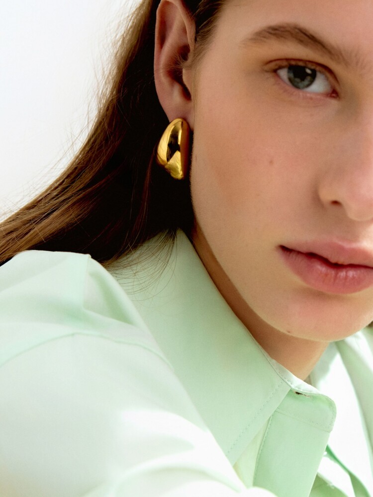 Pendientes De Aro Relieve - Acero Inoxidable dorado