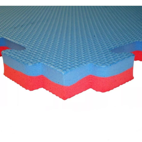 Pack X10 Piso Goma Eva Tatami Encastrable 1mx1mx2cm Gimnasio Negro / Rojo